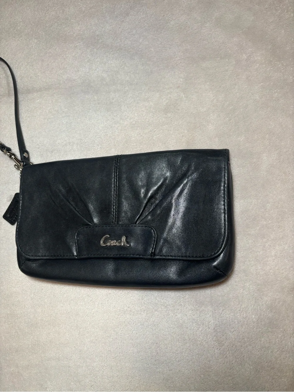Coach Ashley Large Wristlet Leather Clutch